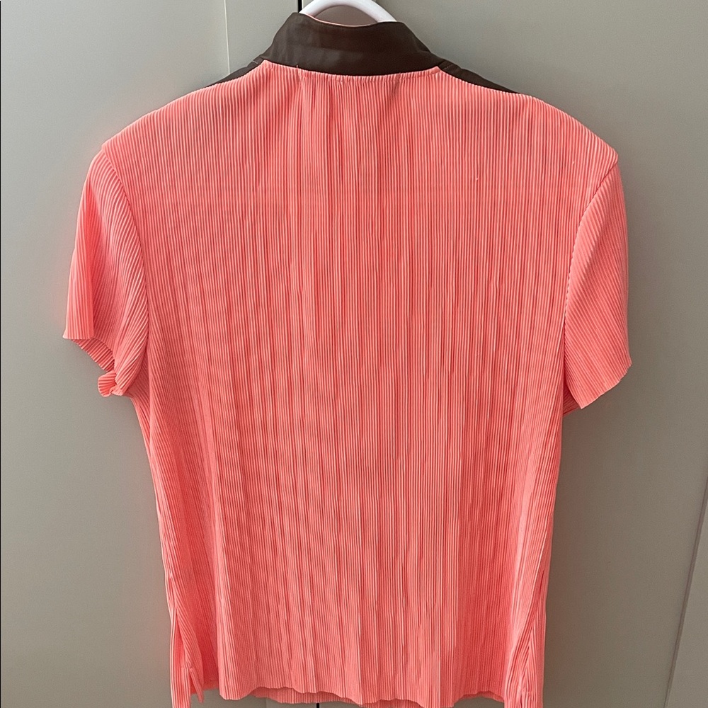 Jamie Sadock Coral Top with Brown Detail - Picture 3 of 3